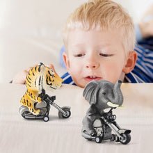 Load image into Gallery viewer, DINOBROS Tiger and Elephant Toys for Kids Toddlers 3-7 Years Old 2 Pack Friction Animal Motorcycle Car Toys for Boys and Girls