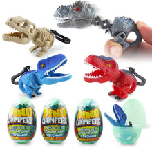 Load image into Gallery viewer, DINOBROS Mini Dinosaur Figures Toys Surprise Eggs Easter Dino Chomper Keychains Party Favor Decoration 4 Pack