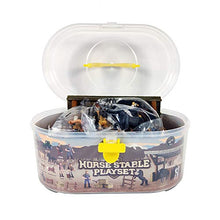 Load image into Gallery viewer, DINOBROS Horse Stable Playset Toys for Boys and Girls Ages 3 and Up Includes 8 Horses and Accessories 17 Piece Horse Stall Farm Set with Portable Case