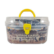 Load image into Gallery viewer, DINOBROS Horse Stable Playset Toys for Boys and Girls Ages 3 and Up Includes 8 Horses and Accessories 17 Piece Horse Stall Farm Set with Portable Case