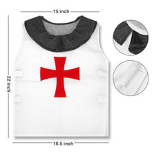 Load image into Gallery viewer, DINOBROS Medieval Crusader Plastic Toy Sword, Shield and Shirt Knight Role Play Costume Set for Kids Age 6-12