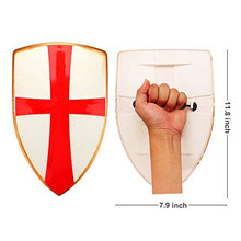 Load image into Gallery viewer, DINOBROS Medieval Crusader Plastic Toy Sword, Shield and Shirt Knight Role Play Costume Set for Kids Age 6-12
