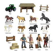 Load image into Gallery viewer, DINOBROS Horse Stable Playset Toys for Boys and Girls Ages 3 and Up Includes 8 Horses and Accessories 17 Piece Horse Stall Farm Set with Portable Case