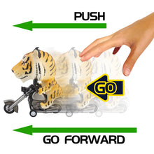 Load image into Gallery viewer, DINOBROS Tiger and Elephant Toys for Kids Toddlers 3-7 Years Old 2 Pack Friction Animal Motorcycle Car Toys for Boys and Girls