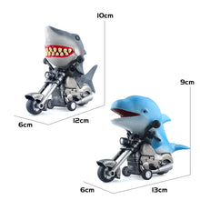 Load image into Gallery viewer, DINOBROS Shark Toy Car 2 Pack Friction Powered Motorcycle Monster Sea Animal Game Great White Shark and Dolphin Toys
