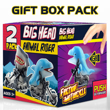 Load image into Gallery viewer, DINOBROS Shark Toy Car 2 Pack Friction Powered Motorcycle Monster Sea Animal Game Great White Shark and Dolphin Toys