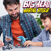 Load image into Gallery viewer, DINOBROS Shark Toy Car 2 Pack Friction Powered Motorcycle Monster Sea Animal Game Great White Shark and Dolphin Toys