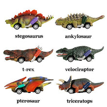 Load image into Gallery viewer, DINOBROS Dinosaur Toy Pull Back Cars, 6 Pack Dino Toys for 3 Year Old Boys and Toddlers, Boy Toys Age 3,4,5 and Up, Pull Back Toy Cars, Dinosaur Games with T-Rex
