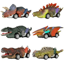 Load image into Gallery viewer, DINOBROS Dinosaur Toy Pull Back Cars, 6 Pack Dino Toys for 3 Year Old Boys and Toddlers, Boy Toys Age 3,4,5 and Up, Pull Back Toy Cars, Dinosaur Games with T-Rex
