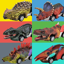 Load image into Gallery viewer, DINOBROS Dinosaur Toy Pull Back Cars, 6 Pack Dino Toys for 3 Year Old Boys and Toddlers, Boy Toys Age 3,4,5 and Up, Pull Back Toy Cars, Dinosaur Games with T-Rex
